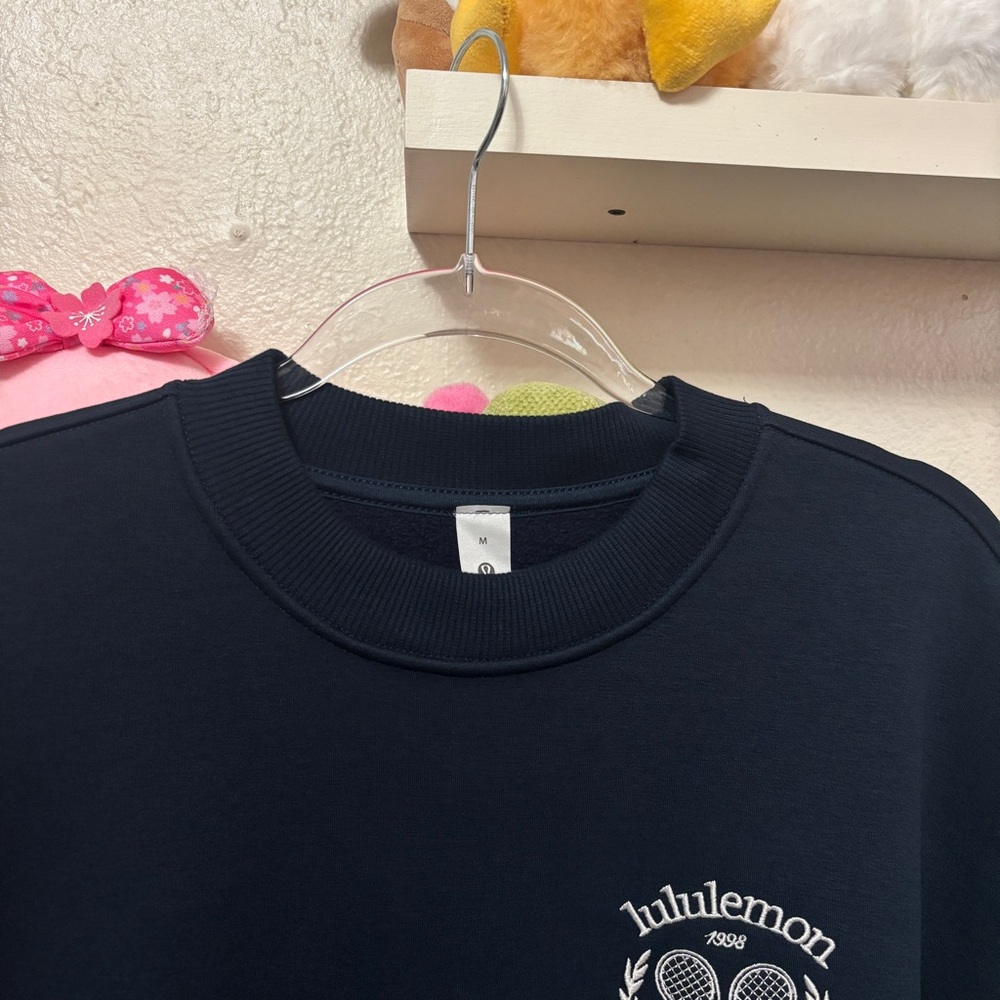 NWT Lululemon Heavyweight Fleece Pullover Tennis Club Sweater Blue Size M - Picture 4 of 5